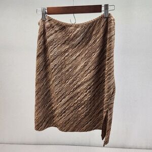 Brown Lace Skirt‎ Midi Knee Length Cottagecore L